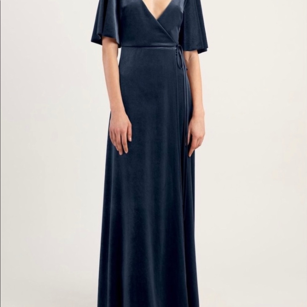NWT Jenny Yoo French Blue Velvet Marin Dress